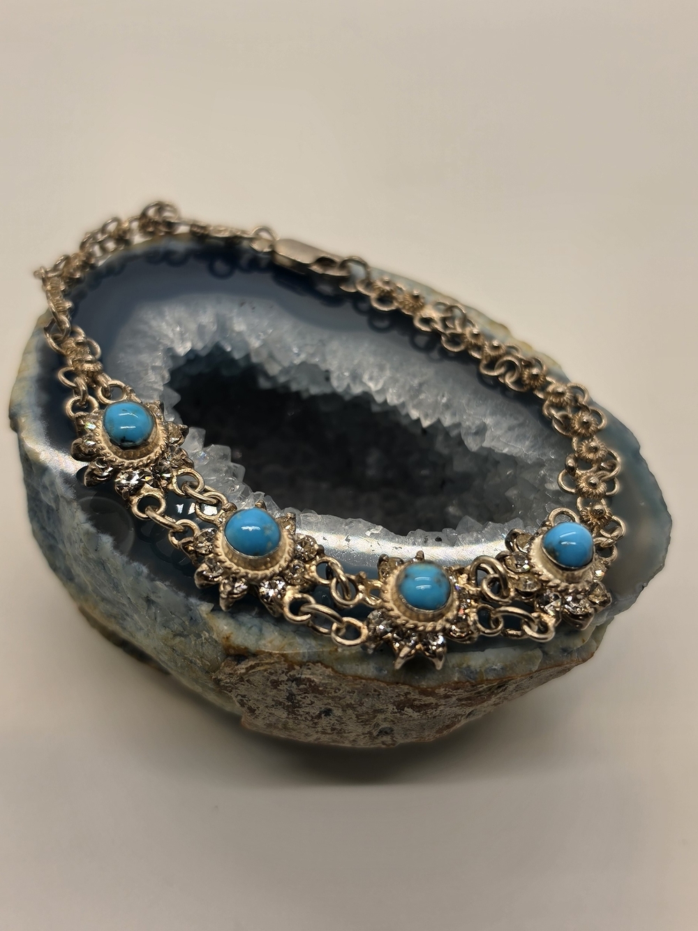 Vintage Bracelet with Turquoise Cabochons